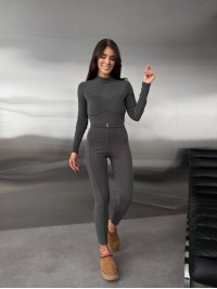 Жіночий базовий термокостюм сiрого кольору 35913