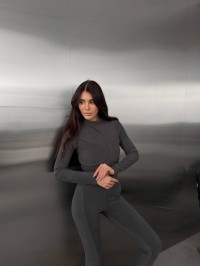 Жіночий базовий термокостюм сiрого кольору 35913