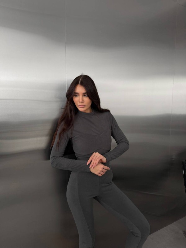 Жіночий базовий термокостюм сiрого кольору 35913