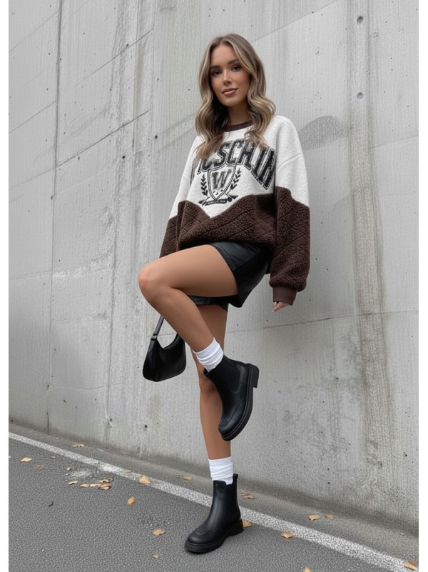 Жіночі шкіряні черевики з резинкою чорного кольору 35932