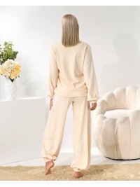 Домашній комплект трiйка (костюм+чалма) молочного кольору 35935