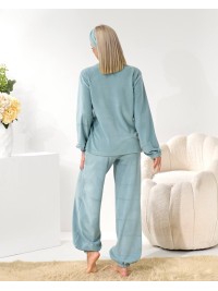 Домашній комплект трiйка (костюм+чалма) фiсташкового кольору 35938