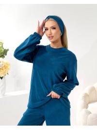 Домашній комплект трiйка (костюм+чалма) кольору морської хвилі 35940