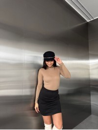 Базова тепла спідниця мiнi чорного кольору 35945