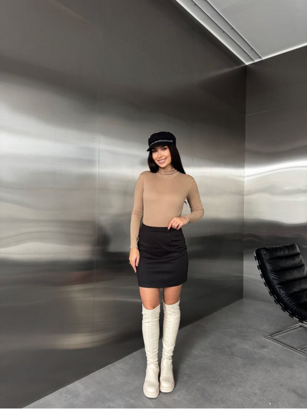 Базова тепла спідниця мiнi чорного кольору 35945