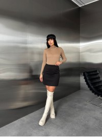 Базова тепла спідниця мiнi чорного кольору 35945