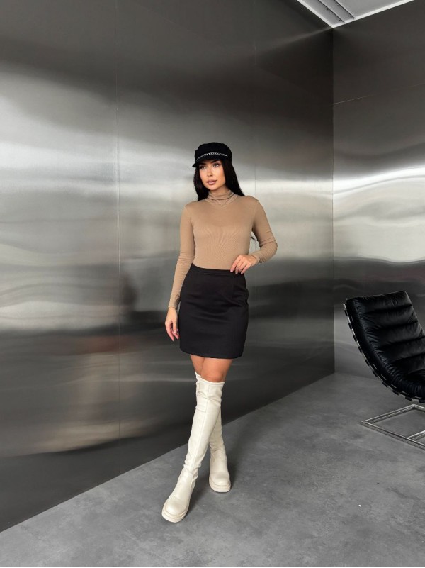 Базова тепла спідниця мiнi чорного кольору 35945