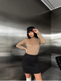 Базова тепла спідниця мiнi чорного кольору 35945