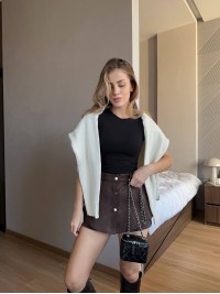 Жіночi шорти-спідниця коричневого кольору 35949