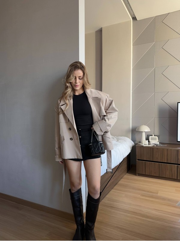 Жіночi шорти-спідниця чорного кольору 35950