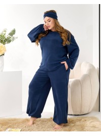 Домашній комплект трiйка (костюм+чалма) синього кольору 35960