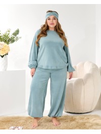 Домашній комплект трiйка (костюм+чалма) фiсташкового кольору 35964