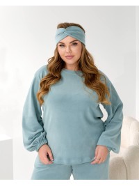 Домашній комплект трiйка (костюм+чалма) фiсташкового кольору 35964