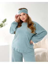 Домашній комплект трiйка (костюм+чалма) фiсташкового кольору 35964