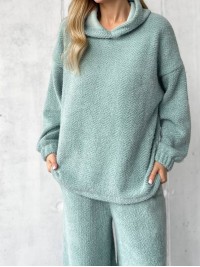 Базовий жiночий костюм з альпаки м'ятного кольору 35968