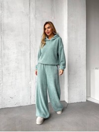 Базовий жiночий костюм з альпаки м'ятного кольору 35968