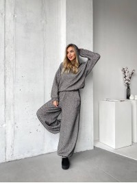 Базовий жiночий костюм з альпаки чорно-бiлого кольору 35969