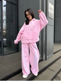 Жiночий теплий костюм iз флiса рожевого кольору 35971