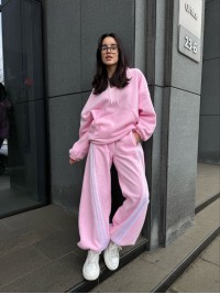 Жiночий теплий костюм iз флiса рожевого кольору 35971