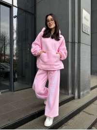 Жiночий теплий костюм iз флiса рожевого кольору 35971