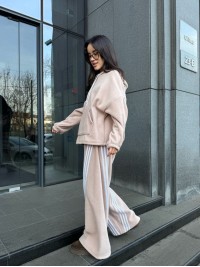 Жiночий теплий костюм iз флiса бежевого кольору 35972