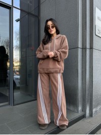 Жiночий теплий костюм iз флiса кавового кольору 35973