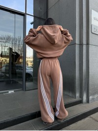 Жiночий теплий костюм iз флiса кавового кольору 35973