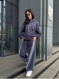 Жiночий теплий костюм iз флiса графiтового кольору 35974