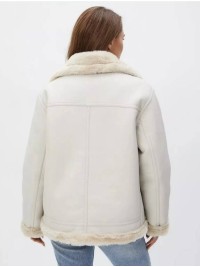 Жіноча дублянка молочного кольору 35977