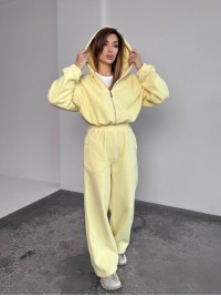 Жіночий теплий костюм iз фліса жовтого кольору 35988