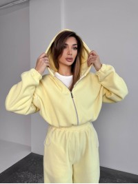 Жіночий теплий костюм iз фліса жовтого кольору 35988