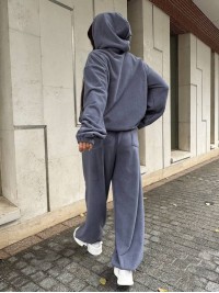 Жiночий теплий костюм з флiсi сiрого кольору 36003