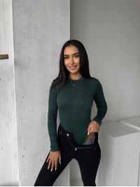 Блискучiй боді зеленого кольору 36018