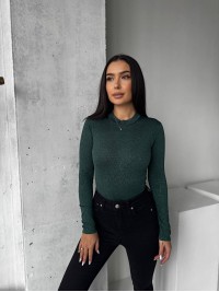 Блискучiй боді зеленого кольору 36018