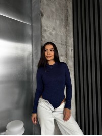 Блискучiй боді синього кольору 36020