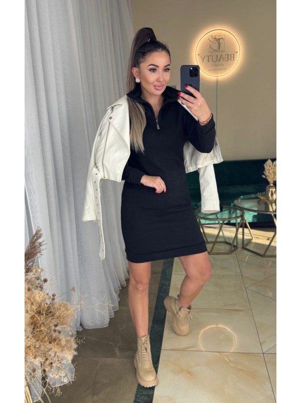 Базова ангорова сукня міні чорного кольору 36022