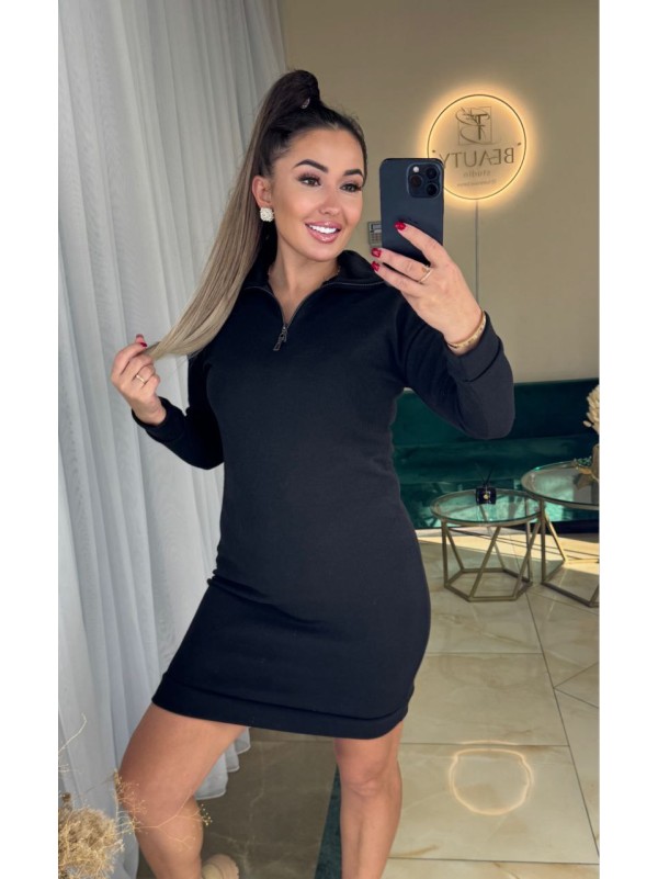 Базова ангорова сукня міні чорного кольору 36022