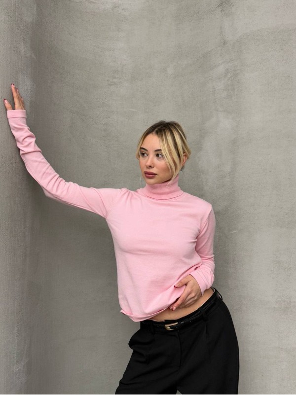 Жіночий теплий гольф рожевого кольору 36042