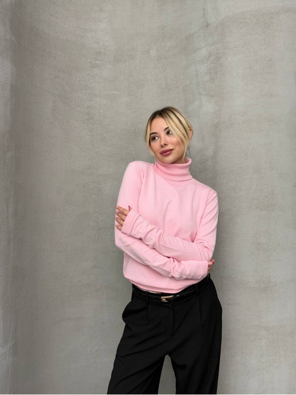 Жіночий теплий гольф рожевого кольору 36042