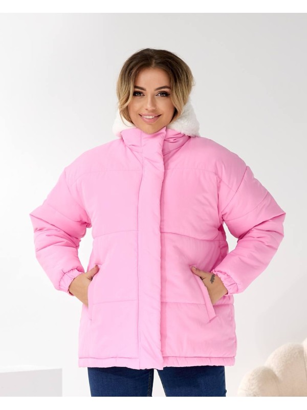 Жіноча зимова куртка рожевого кольору 36057