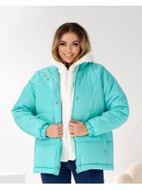 Жіноча зимова куртка м'ятного кольору 36060