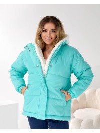 Жіноча зимова куртка м'ятного кольору 36060