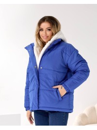 Жіноча зимова куртка синього кольору 36061