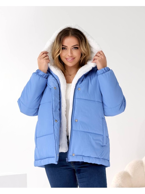 Жіноча зимова куртка блакитного кольору 36063