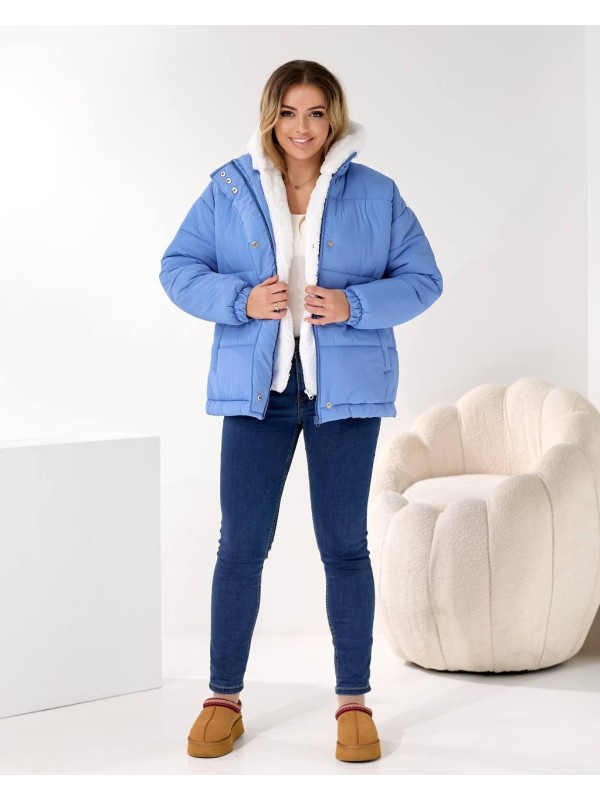 Жіноча зимова куртка блакитного кольору 36063