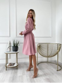 Сукня міді з поясом, фрезового кольору 24227