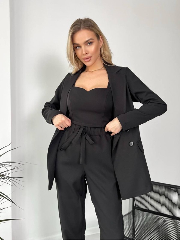 Костюм-трійка чорного кольору 24430