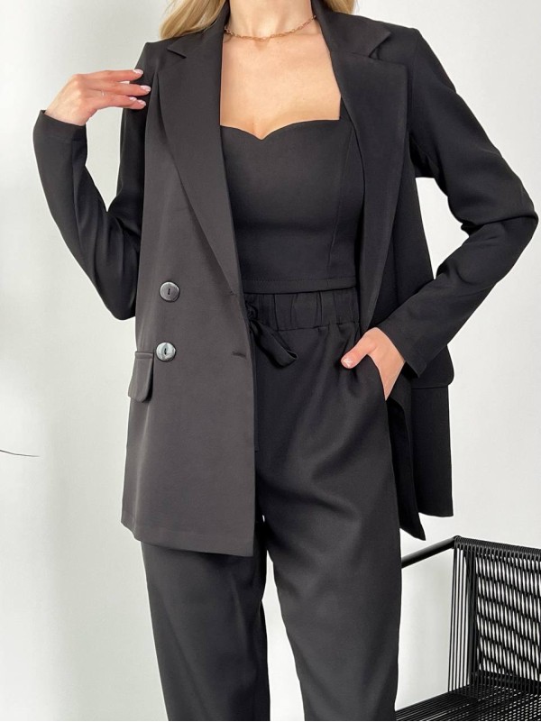 Костюм-трійка чорного кольору 24430