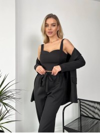 Костюм-трійка чорного кольору 24430