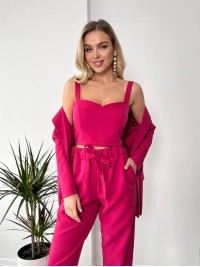 Костюм-трійка малинового кольору 24431